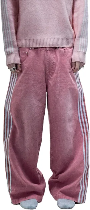 Alyweatry Baggy Neutral Jeans for Men Low Rise Wide Leg Vintage Oversized Denim Track Pants