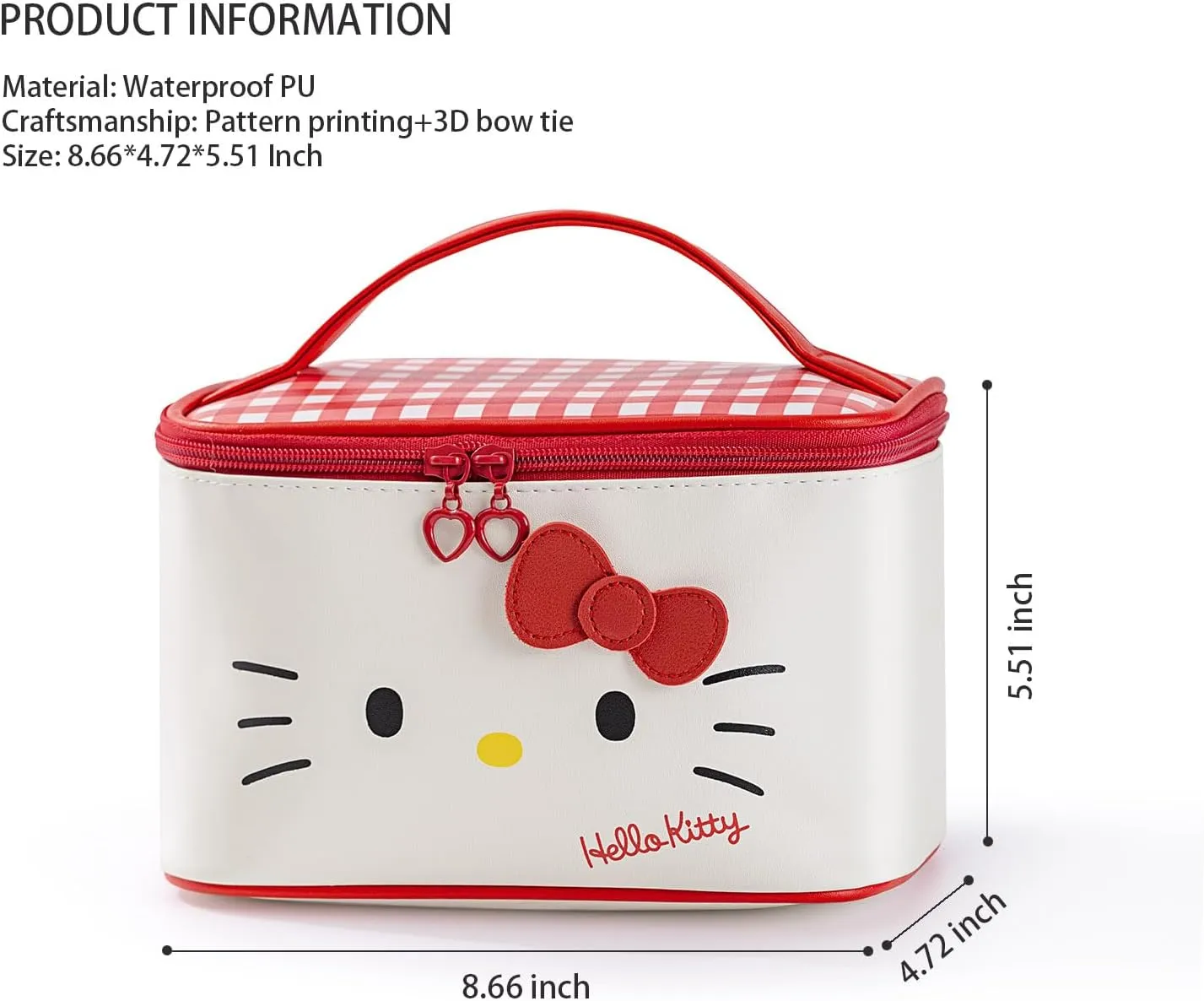 AmBealla Cosmetic Bag Large Makeup Travel Case with Brush Holder, Waterproof Makeup Bag Organizer with Hanging Hook, Travel Toiletry Bag for Women, Sweet & Stylish for Girls
