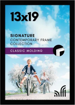 Americanflat 13x19 Picture Frame with Shatter-Resistant Glass - Signature Collection - Gallery-Style Frames Made of Engineered Wood - Photo Frame for Wall Display - Black