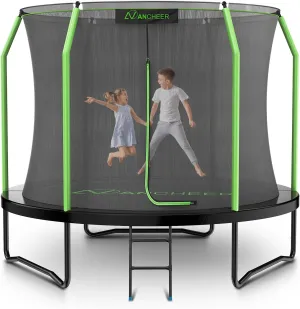 ANCHEER Trampoline 8FT 12FT 14FT Trampoline with Enclosure -Recreational Trampolines with Ladder, ASTM Approved, Outdoor Trampoline with Ladder for Kids