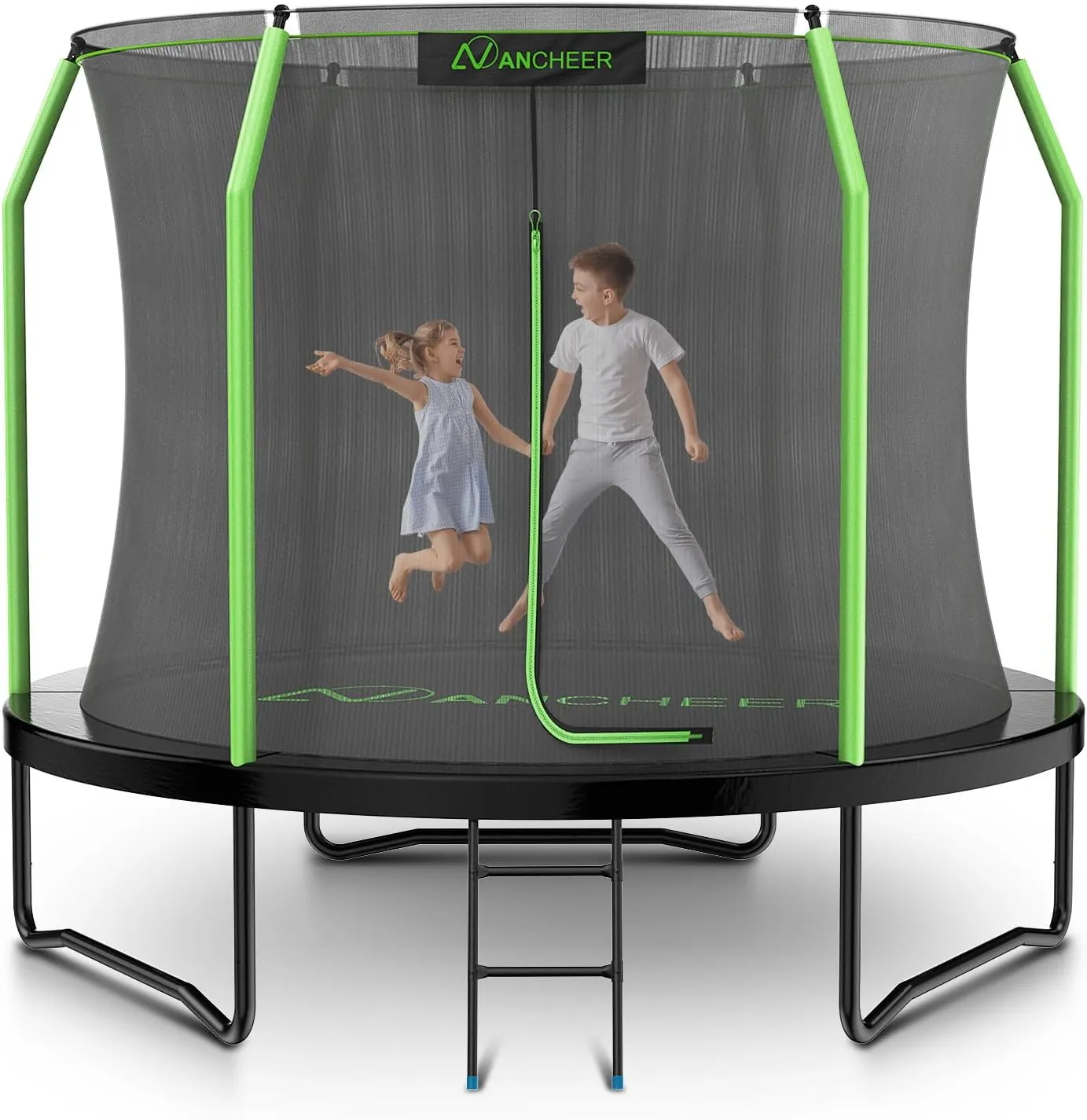 ANCHEER Trampoline 8FT 12FT 14FT Trampoline with Enclosure -Recreational Trampolines with Ladder, ASTM Approved, Outdoor Trampoline with Ladder for Kids