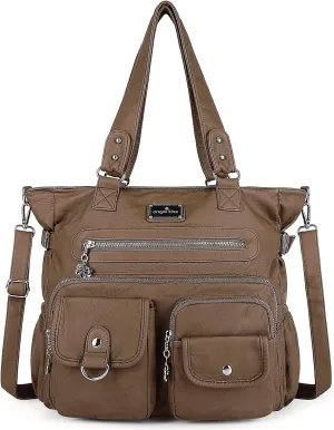 Angelkiss Purses Handbags for Women PU Tote Satchel Bags for Women Pockets Shoulder Bags…