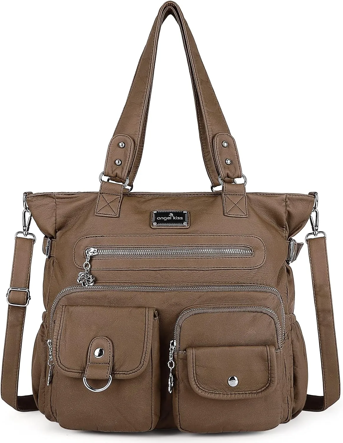 Angelkiss Purses Handbags for Women PU Tote Satchel Bags for Women Pockets Shoulder Bags…