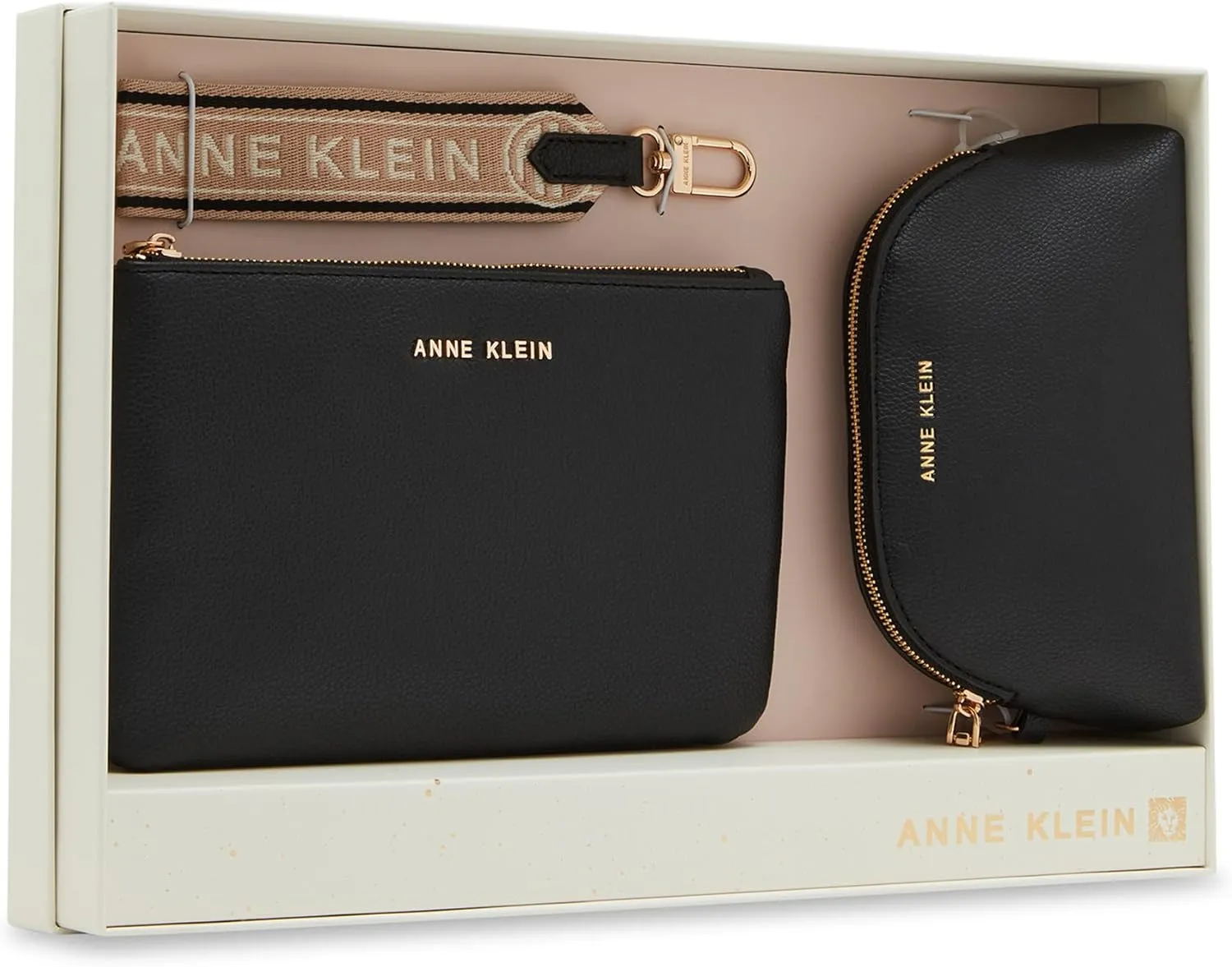 Anne Klein Ak 3 Piece Pouch Gift Set with Web Detailing