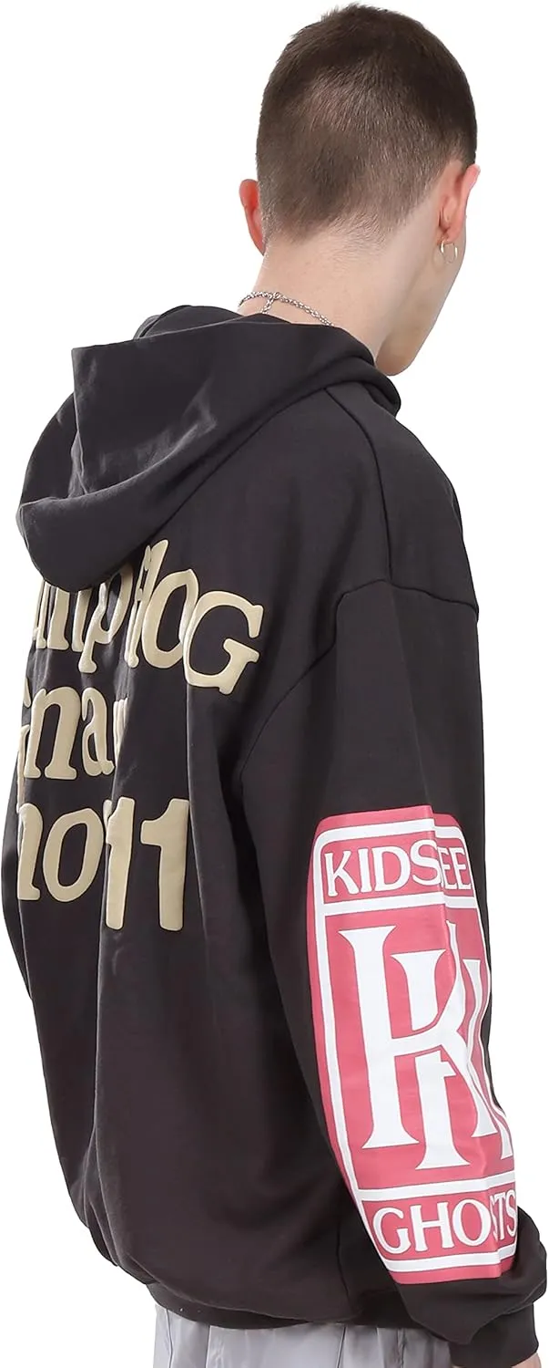 Arnodefrance Men Vintage Washed Graphic Hoodies Printing Graffiti Hoodie Cotton Warm Pullover