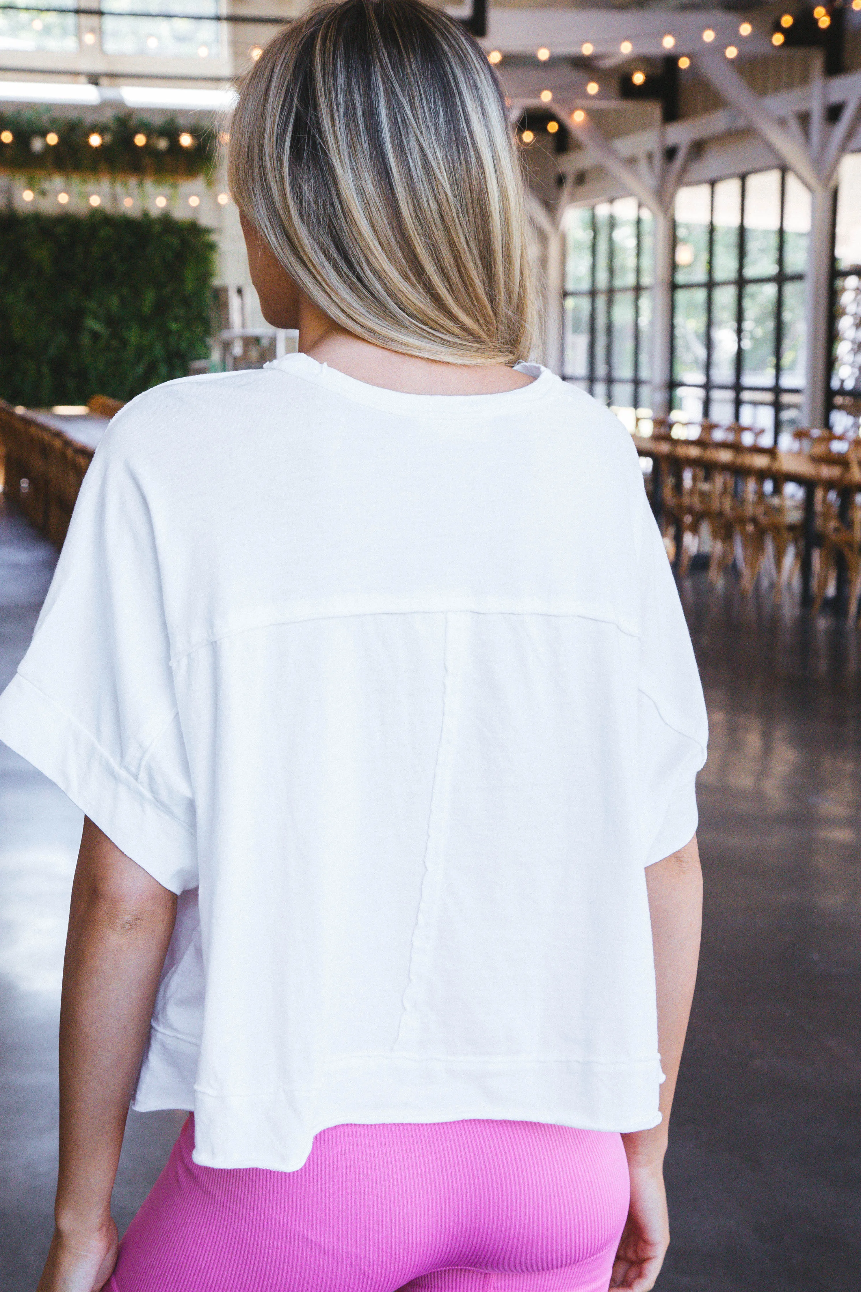 Arya Oversized Crop Knit Top, White