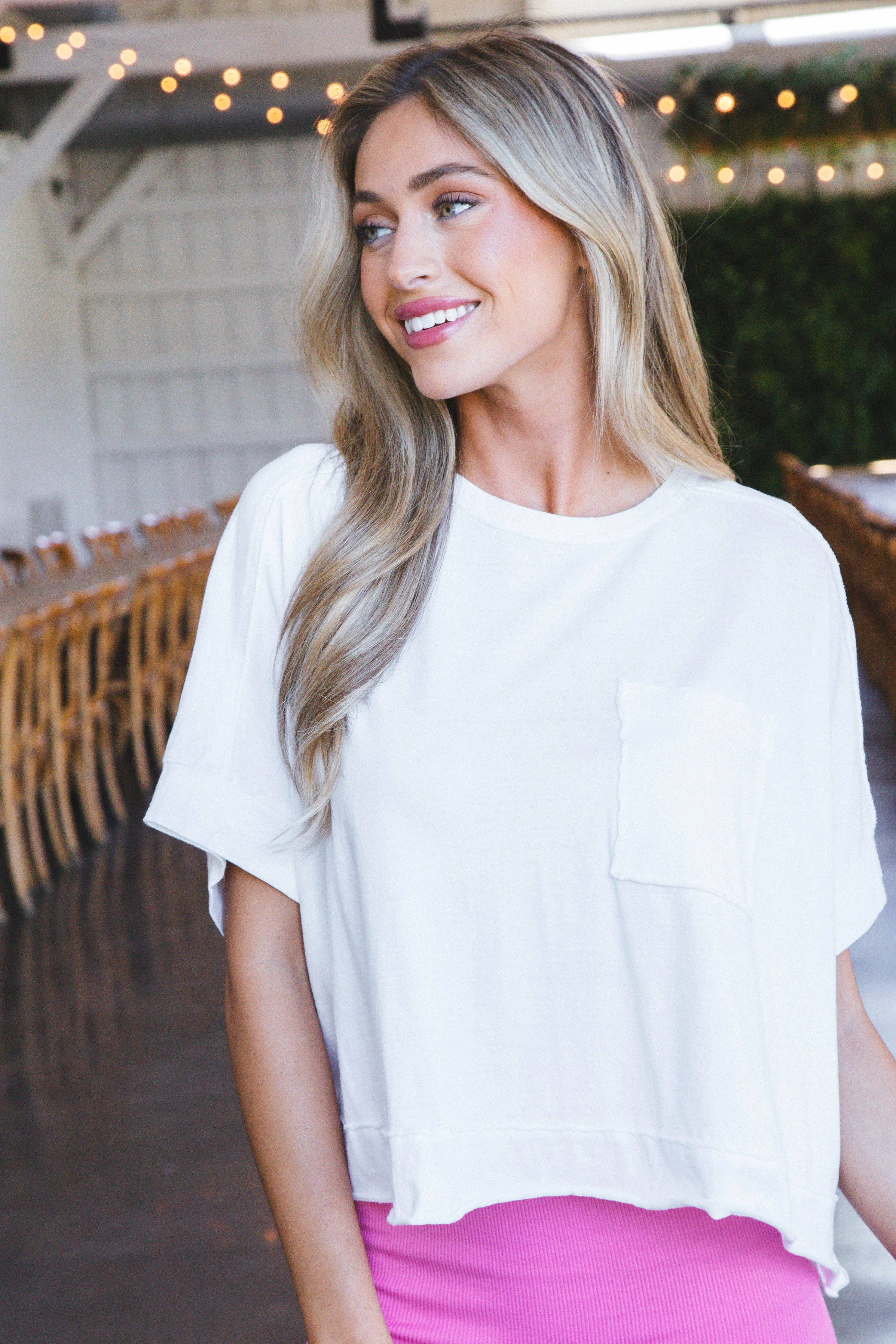 Arya Oversized Crop Knit Top, White