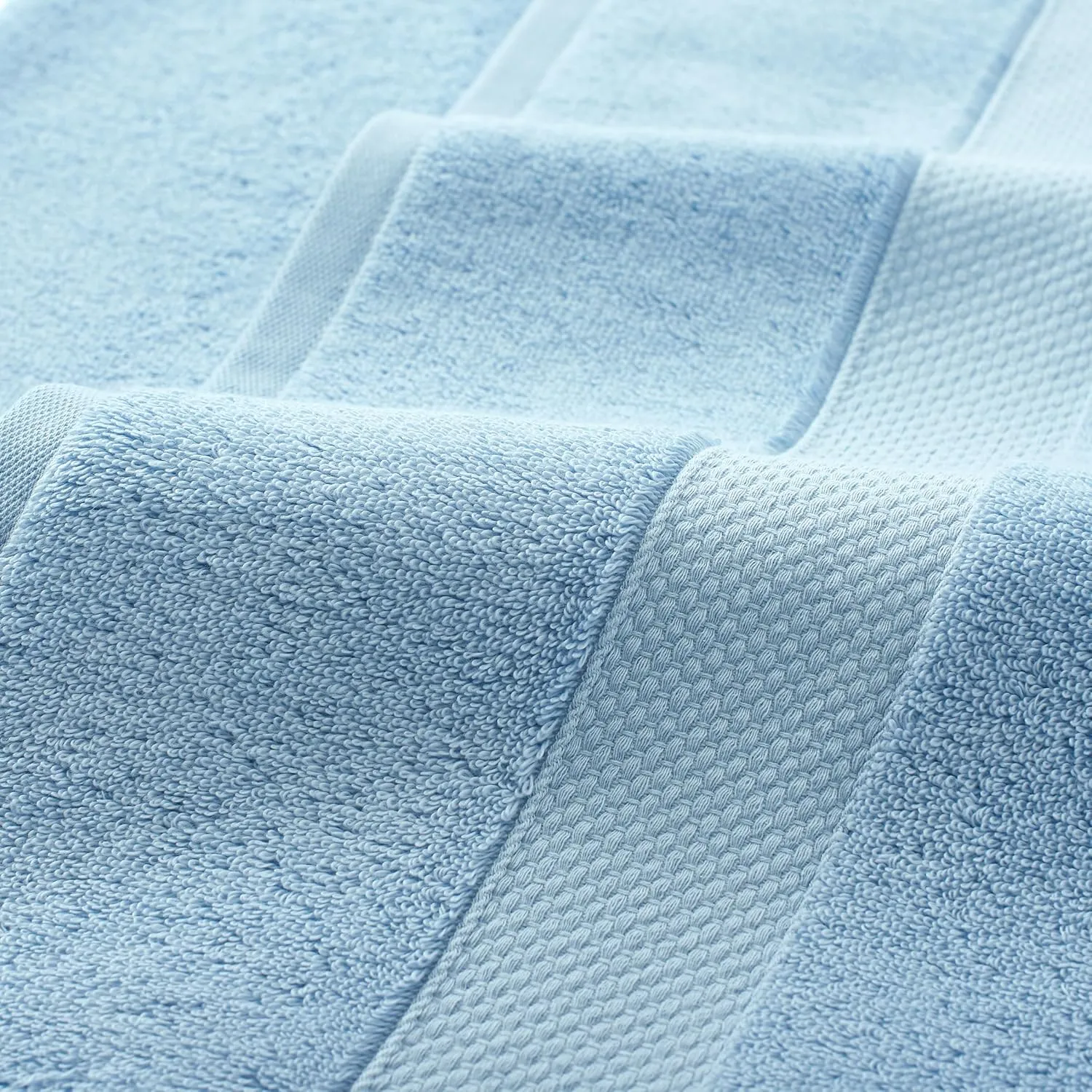 Aston & Arden Egyptian Bath Towels - Pack of 2 - Oversized Ultra Soft Thick & Absorbent, 100% Ringspun Egyptian Cotton Bathroom Towel for Spa, Hotel, 600 GSM, 30 x 54 in, Blue