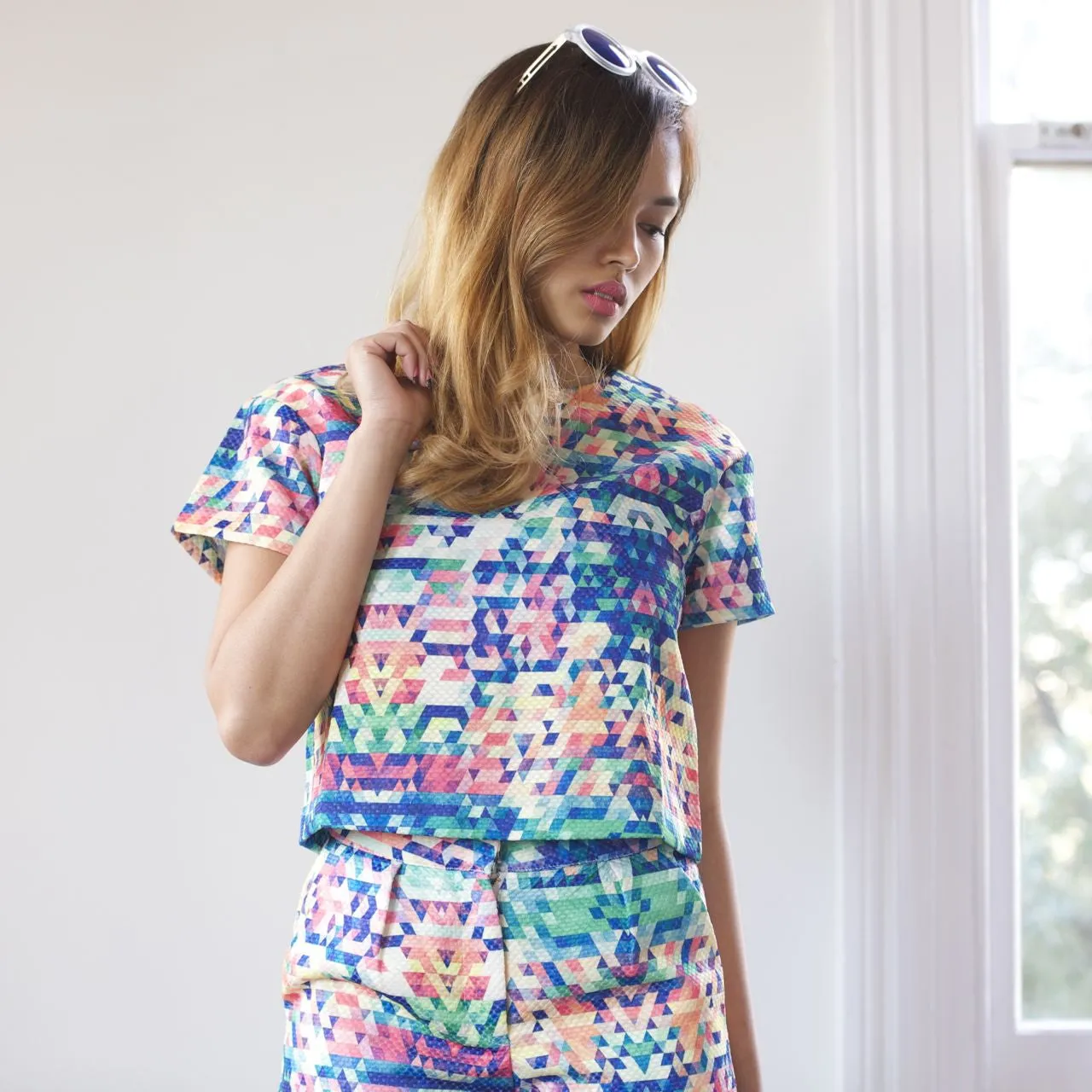 Ava Geometric Print Shorts