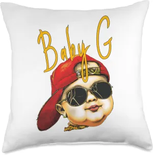 BABY G Hip Hop baby T-shirt Throw Pillow