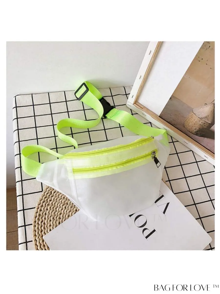 BagForLove - White Zippered Fanny Pack with Quick-Release Buckle