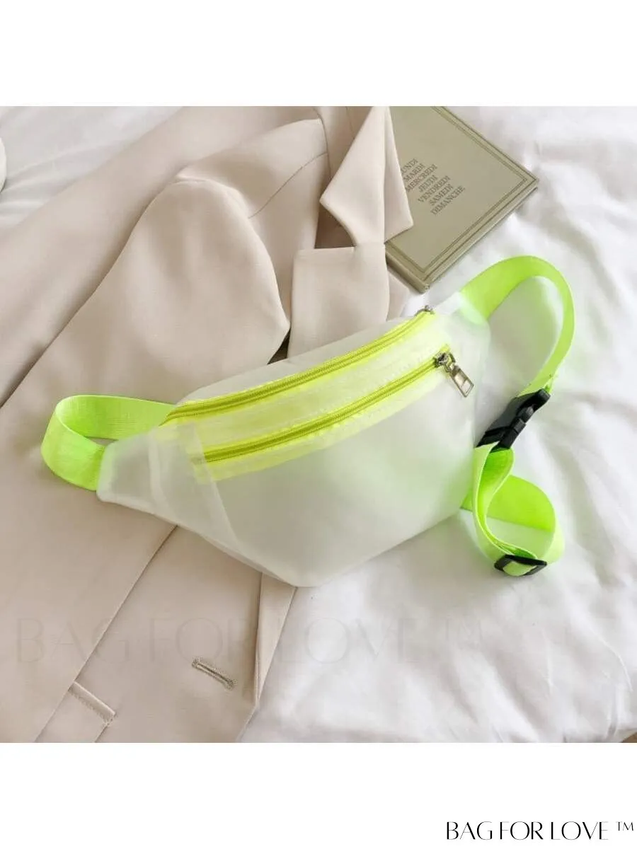 BagForLove - White Zippered Fanny Pack with Quick-Release Buckle