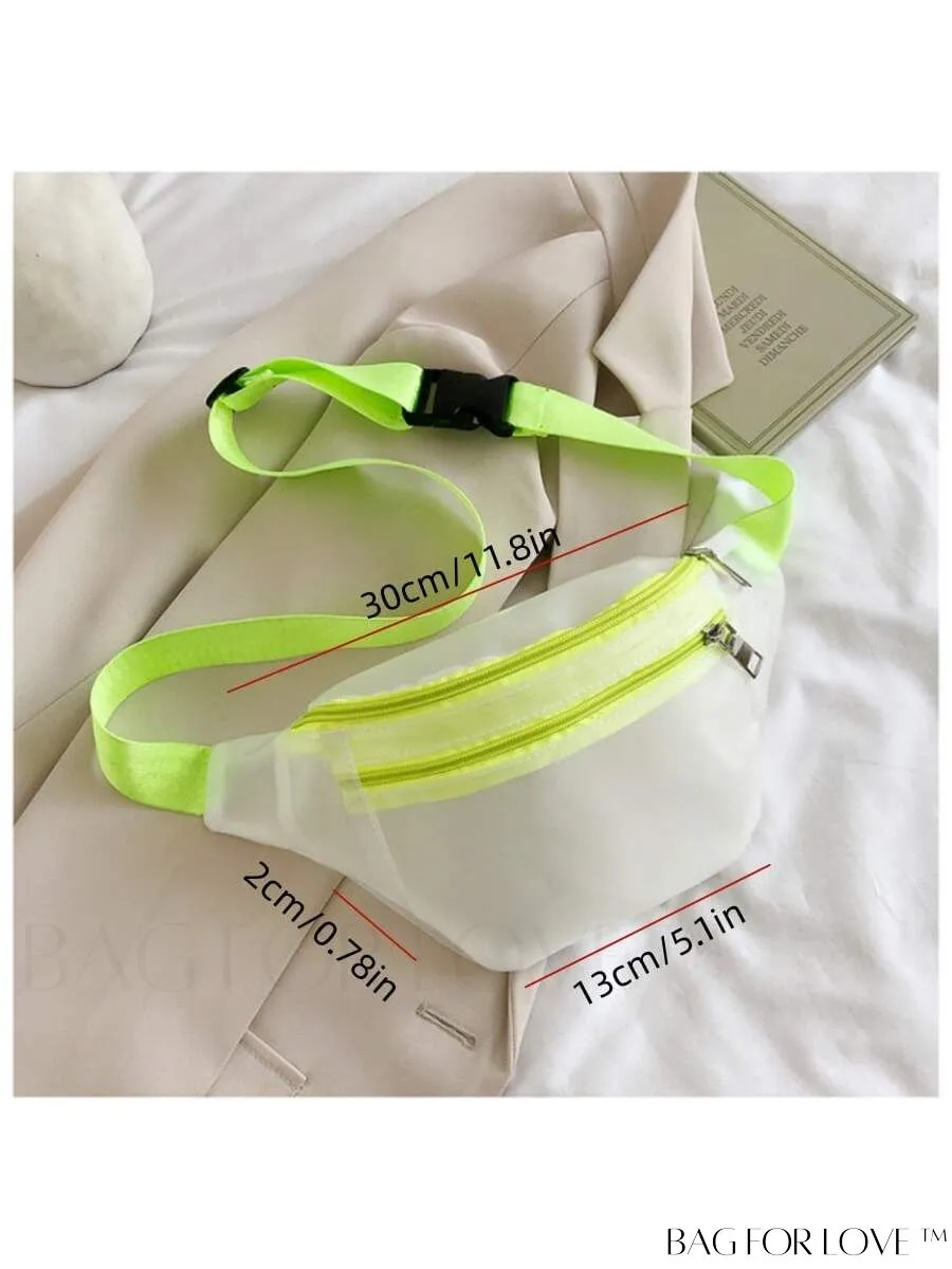 BagForLove - White Zippered Fanny Pack with Quick-Release Buckle