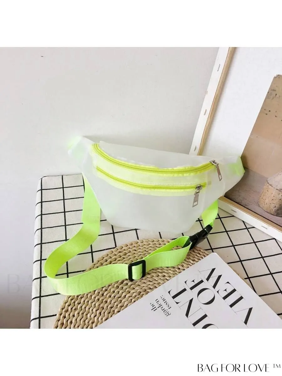 BagForLove - White Zippered Fanny Pack with Quick-Release Buckle