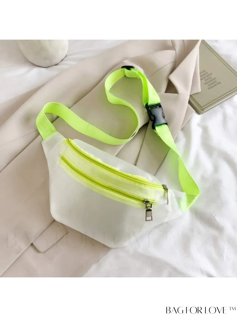 BagForLove - White Zippered Fanny Pack with Quick-Release Buckle