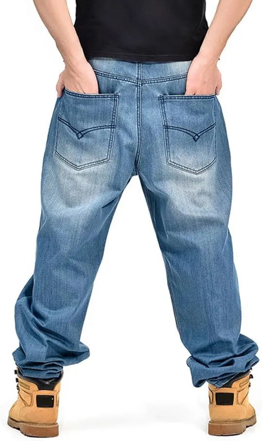 Baggy Jeans Men Hip Hop Loose Fit 90s Skateboard Denim Pants