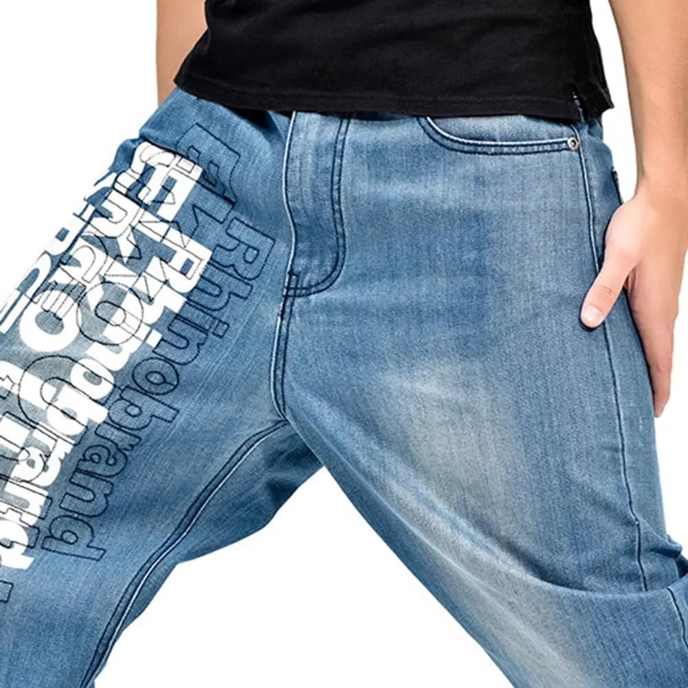 Baggy Jeans Men Hip Hop Loose Fit 90s Skateboard Denim Pants