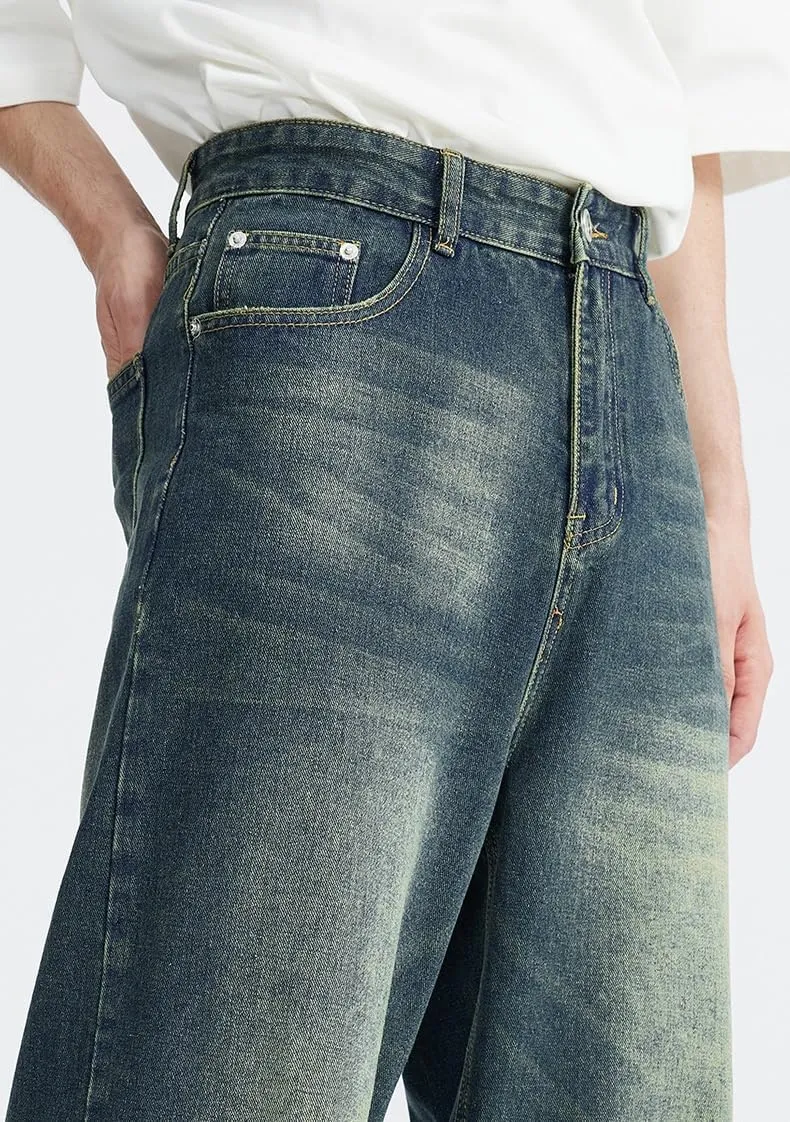 Baggy Men's Loose Fit Y2k Pants - Vintage Casual Skater Jeans with Wide Legs - Hip Hop Aesthetic Streetwear
