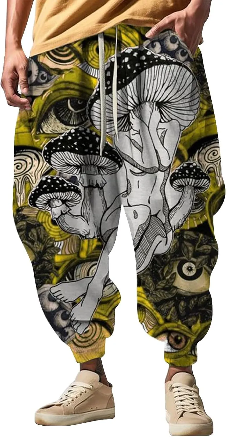 Baggy Wide Leg Pants Fashion Street Feel Casual Sweatpants Mens Drawstring Aladdil Hippie Harem Pants Yoga Pants Men
