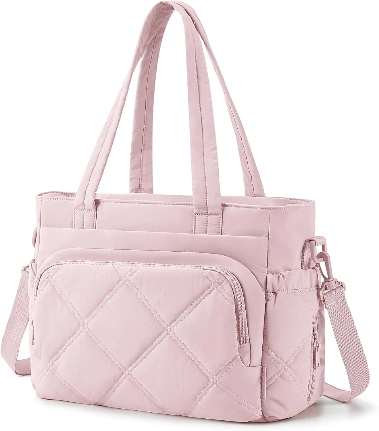 BAGSMART Lunch Bag Women Large Lunch Box Insulated Tote Bag with Multi-Pockets Quilted Puffy Tote for Work, Outdoors