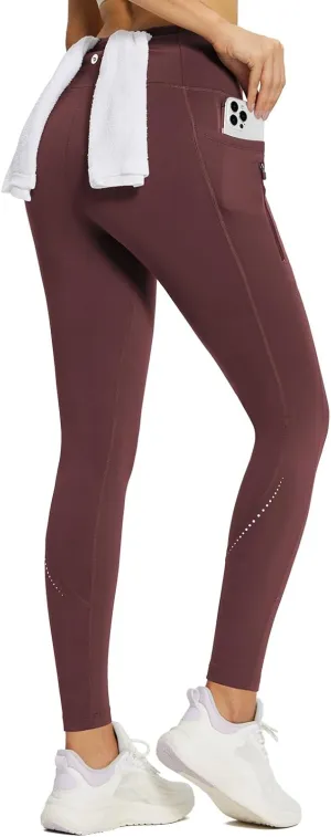 baleaf Fleece Lined Leggings Women Waterproof Thermal Pants Winter Workout Running Tights with Pockets Cold Weather Gear
