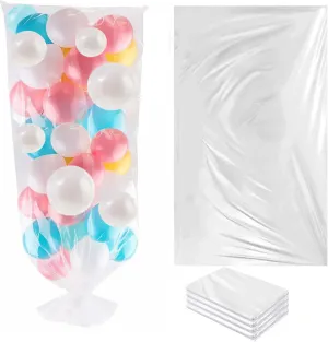 Balloon Transport Bags 4 Pack - 98.4"x59" Heavy-Duty Reusable Clear Plastic Bags for Large Inflated Balloons, Balloon Arch Storage, Party Decoration Supplies
