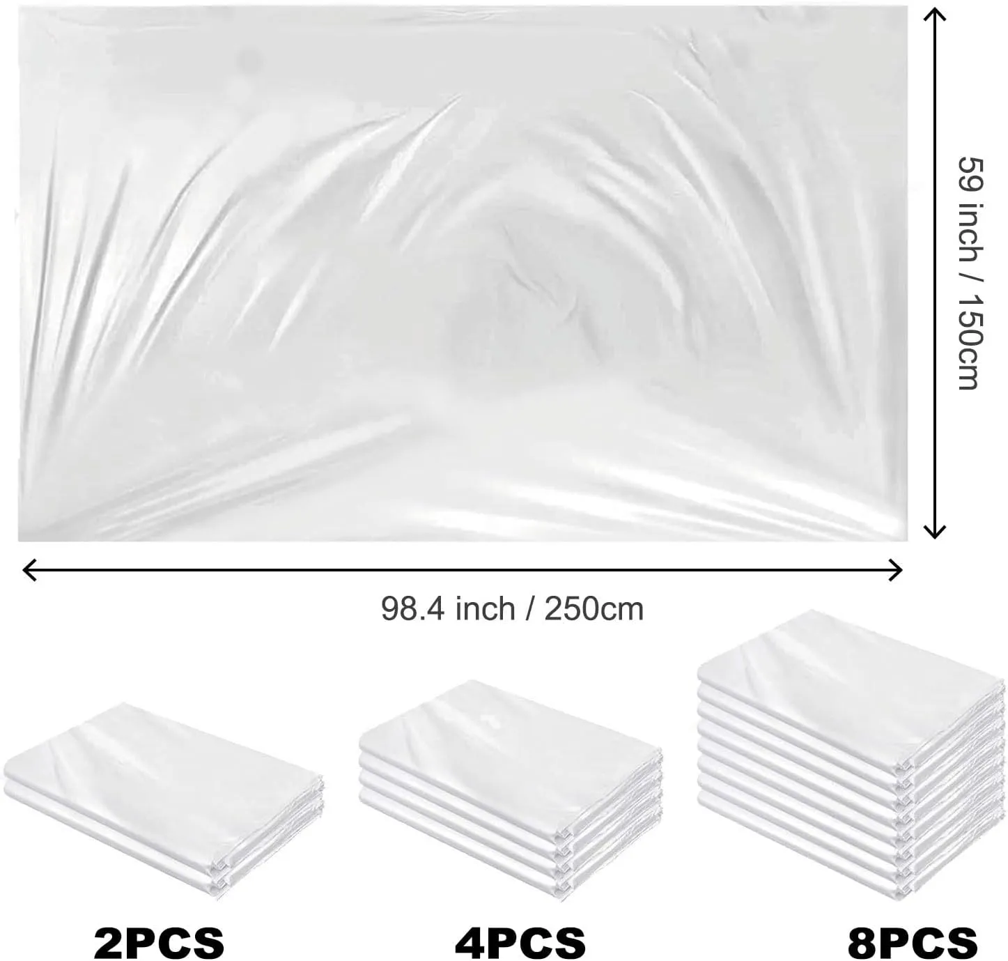 Balloon Transport Bags 4 Pack - 98.4"x59" Heavy-Duty Reusable Clear Plastic Bags for Large Inflated Balloons, Balloon Arch Storage, Party Decoration Supplies