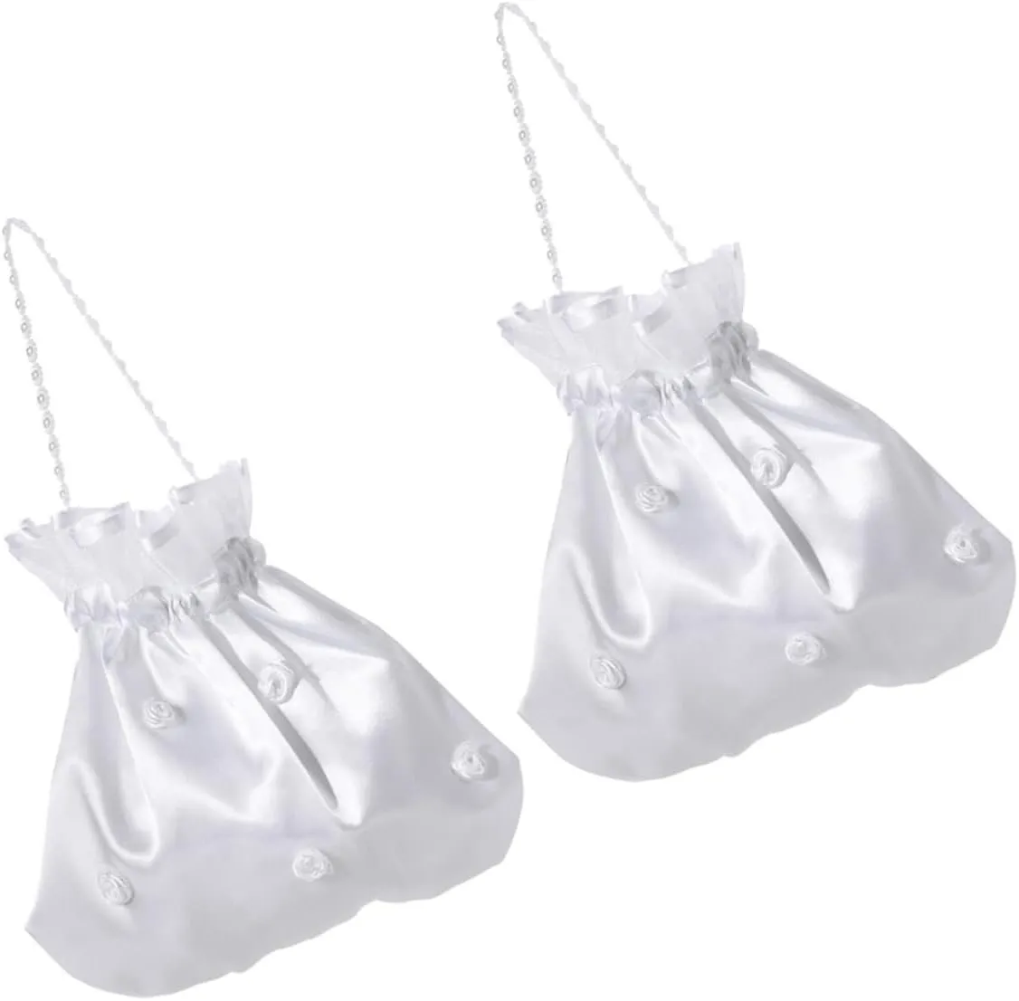 Baluue 2pcs White Drawstring Candy Bags Durable Cloth Wedding present Pouches for Parties Engagements Anniversaries Creative Festival Candy Pouches for Chocolates Treats