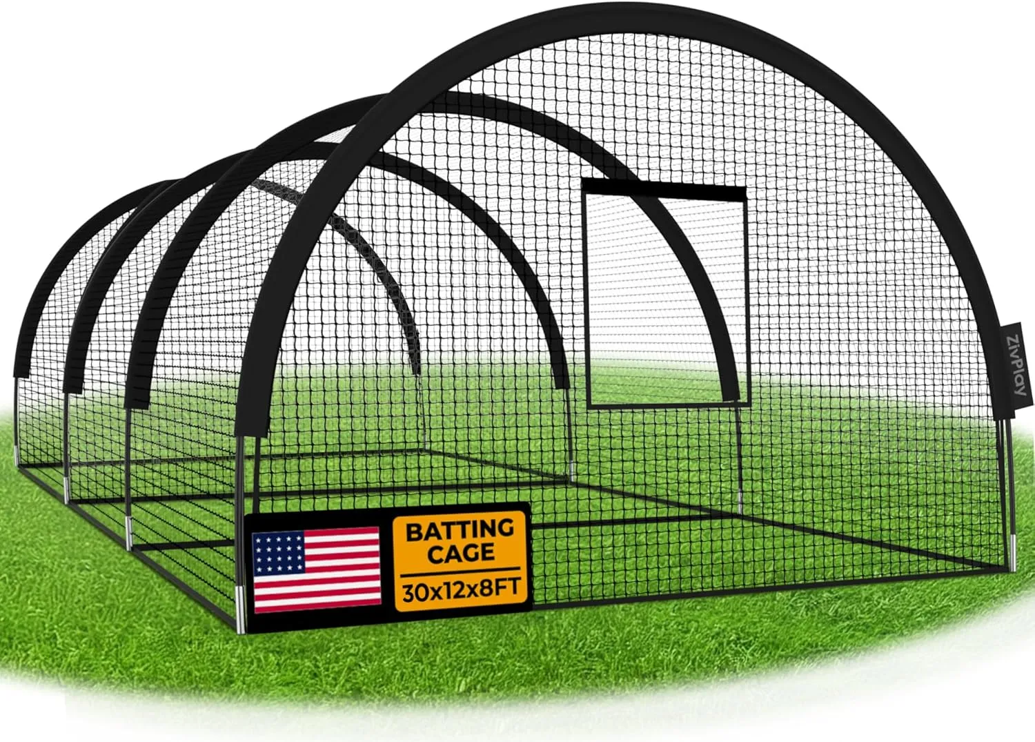 Baseball Batting Cage Net Batting Cages for Backyard Portable Pop Up Cage for Baseball and Softball with Pitching Machine Hole and Detachable Door