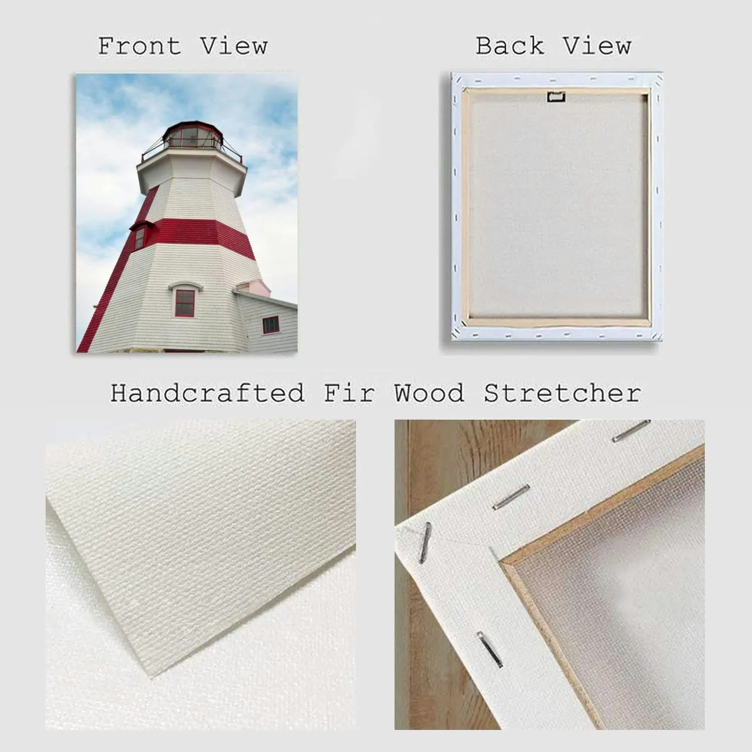 Bathroom Wall Art East Quoddy Lighthouse Head Harbor Light looking up Pictures Wall Decor Framed Canvas Wall Art for Bedroom Artwork Paintings Living Room Kitchen Farmhouse 16x20