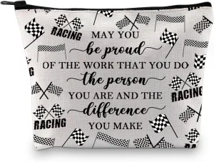 BDPWSS Checkered Race Gifts Race Car Driver Gift Checkered Racing Flag Gift May You Be Proud Of The Work You Do Racer Gift (Be proud checkered bag)