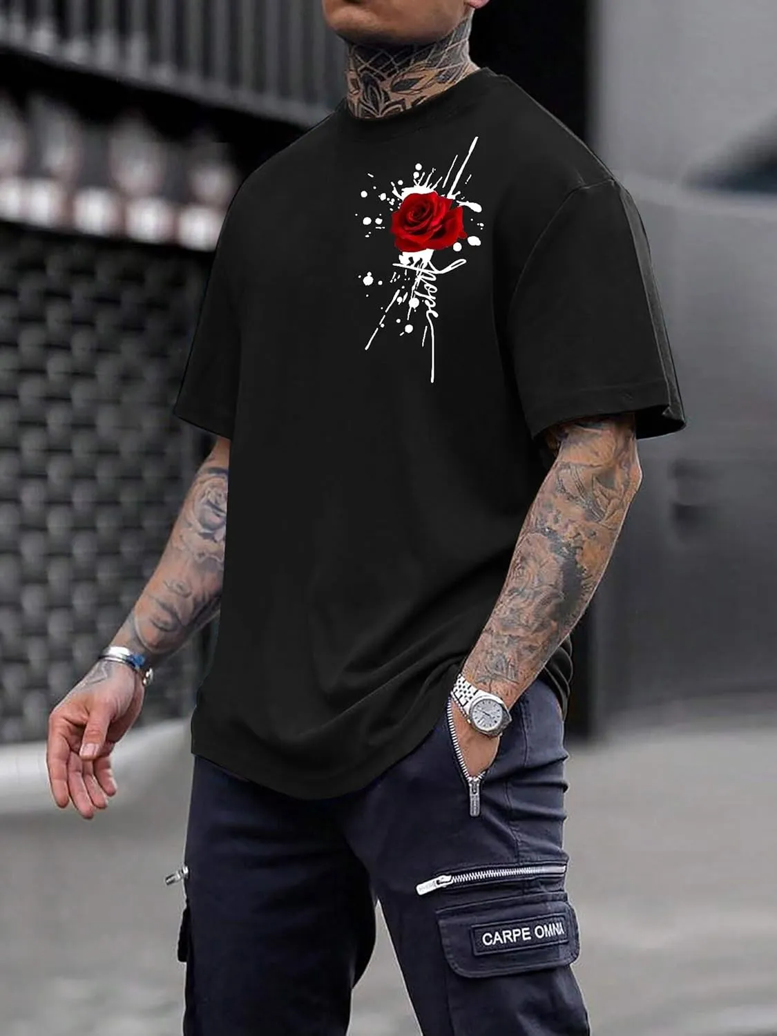 Bealin Mens Graphic Tees Oversized Creative Graffiti Short Sleeve Shirts Summer Casual Rapper Streetwear Y2k Tops Tshirt
