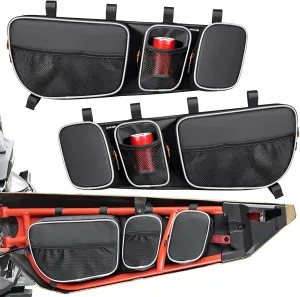Benlari X3 Door Bags X3 Storage Bag Upgraded Artificial Leather Film UTV Side Bags Compatible with Can Am Maverick X3 Max 2017-2024 X RS DS MR RC Turbor RR All Models,White