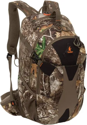 Big Basin Camouflage Hunting Day Pack Backpack with Quiet Cloth Technology (Realtree Edge Camo)