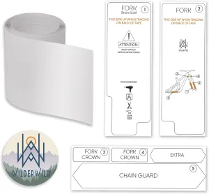 Bike Fork and Chainstay Protector - High Impact Clear Vinyl Wrap (4"x36") Frame Protection, MTN Frame Protector, Wrap Guard Helicopter Tape