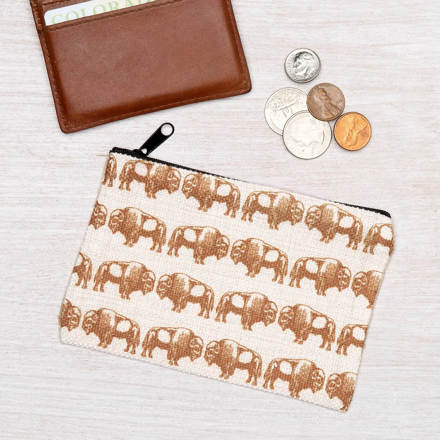 Bison Zipper Pouch: Small