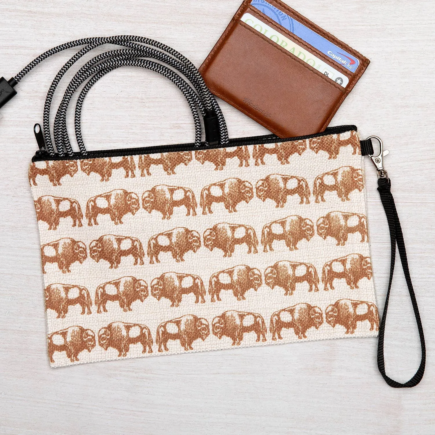 Bison Zipper Pouch: Small
