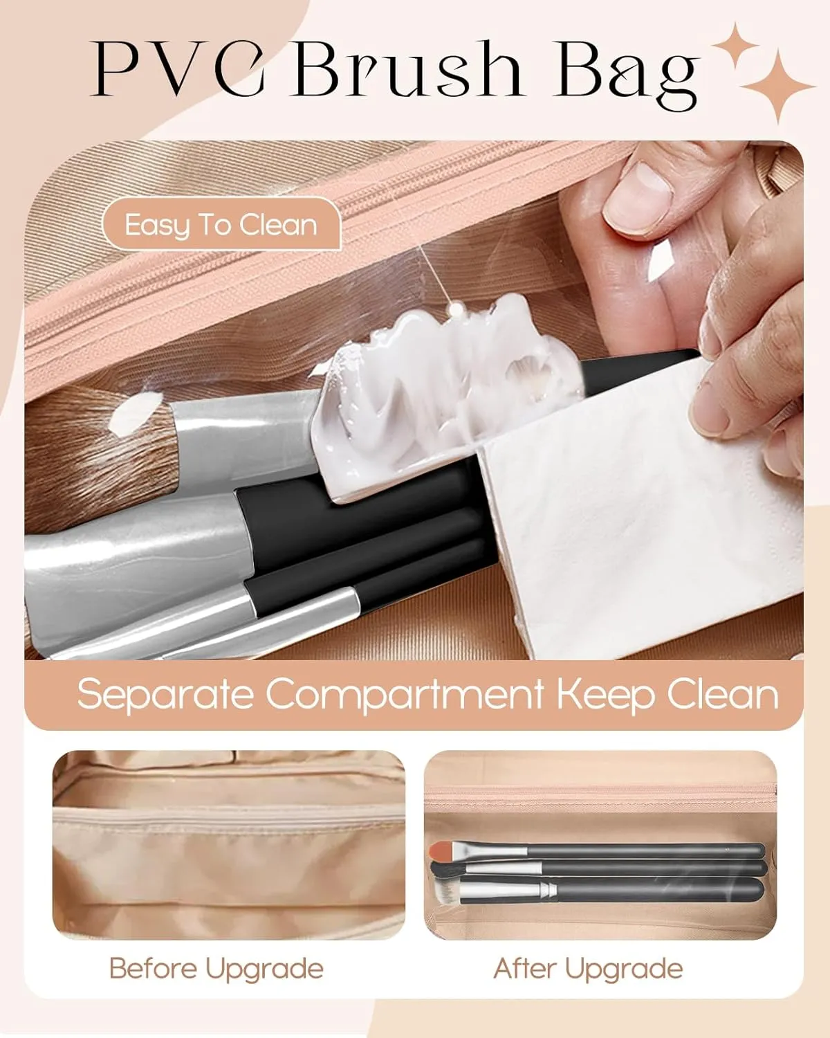 Bistup Makeup Bag Travel Cosmetic Bag Toiletry Make Up Bags Cute Women Large Capacity Big Medium Leather Checkered Plaid Aesthetic Girl Teen Teenage Foldable Expandable Open Flat Zip