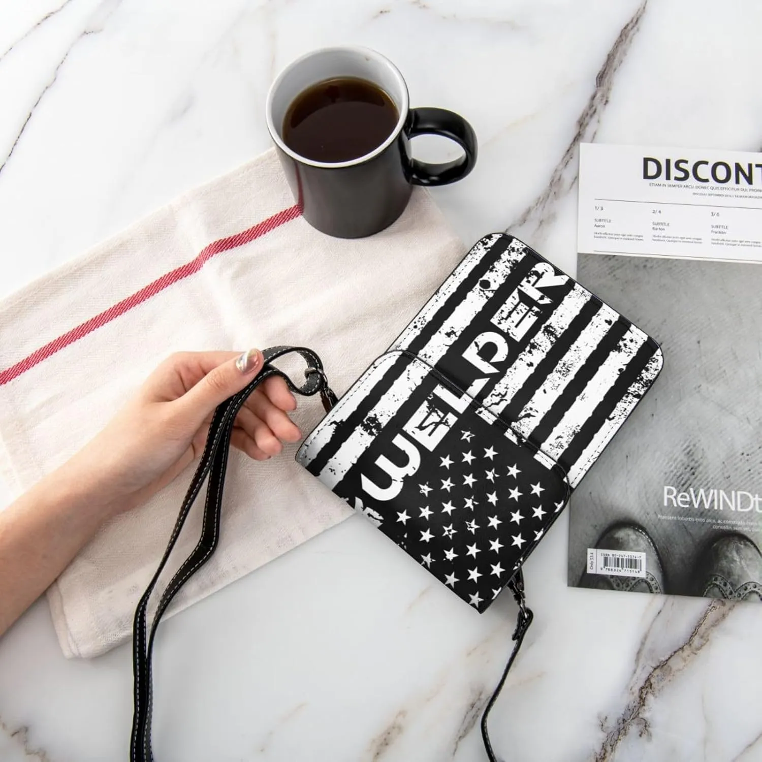Black and Yellow Checkered Flag Leather Crossbody Phone Purse for Women Cute Wallet Bags Lightweight Mini Sling Bag