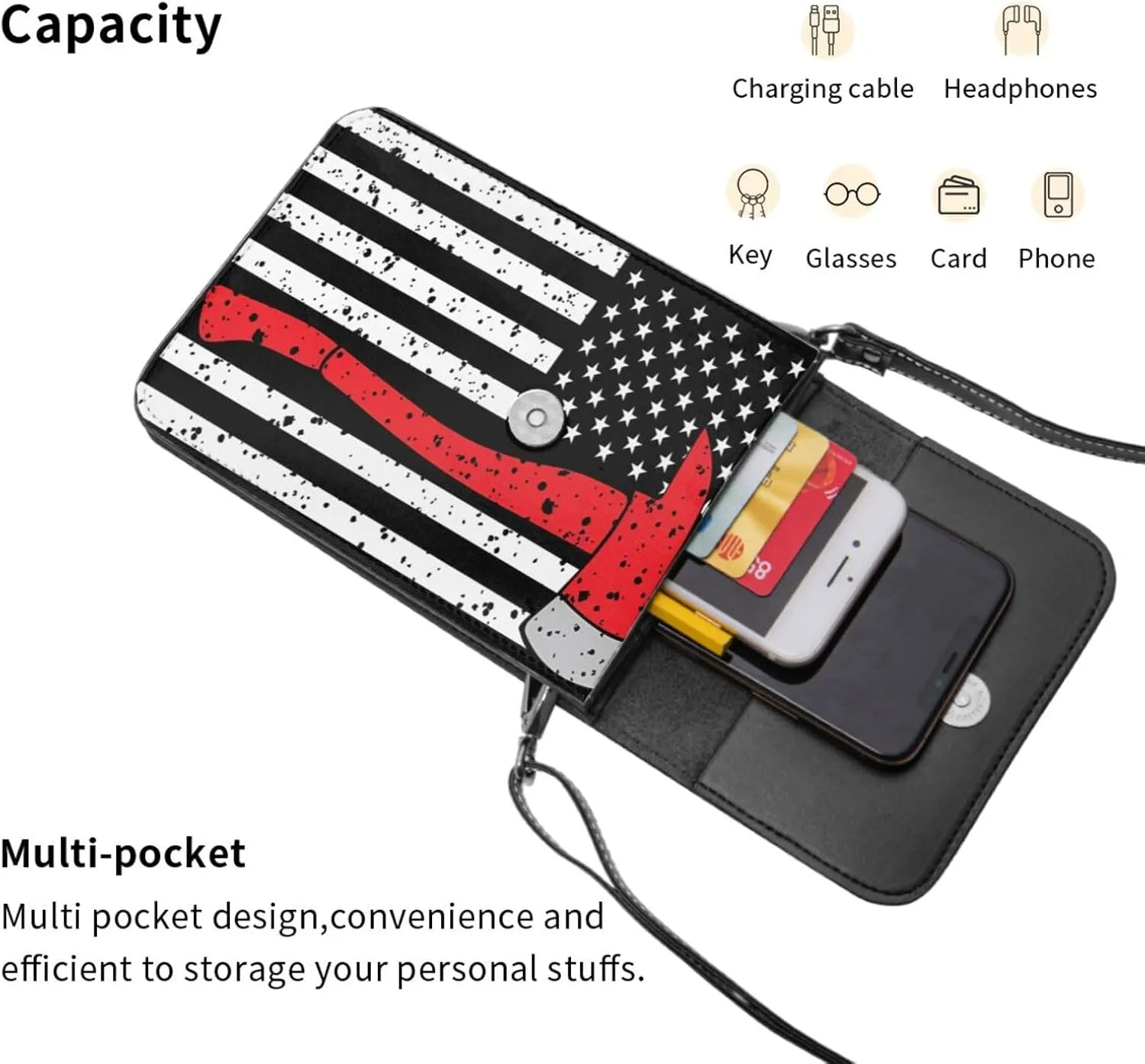 Black and Yellow Checkered Flag Leather Crossbody Phone Purse for Women Cute Wallet Bags Lightweight Mini Sling Bag