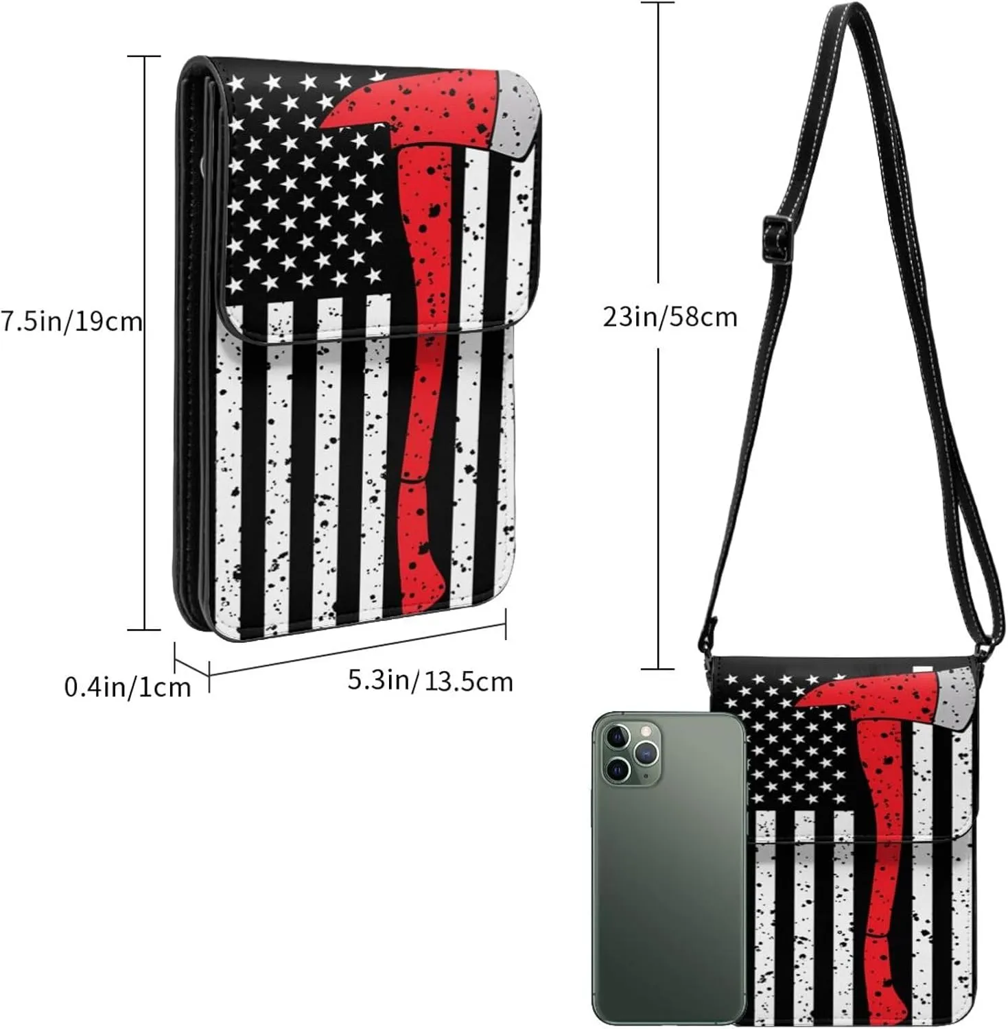 Black and Yellow Checkered Flag Leather Crossbody Phone Purse for Women Cute Wallet Bags Lightweight Mini Sling Bag