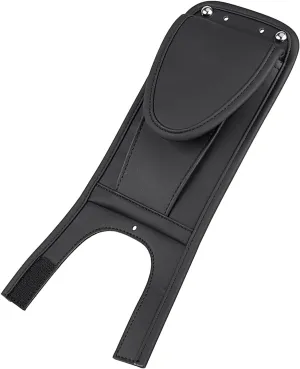 Black PU Leather Tank Cover Panel Pad Bib W/Pouch For Harley Fatboy FLSTF 2000-2017 Softail 2000-2016