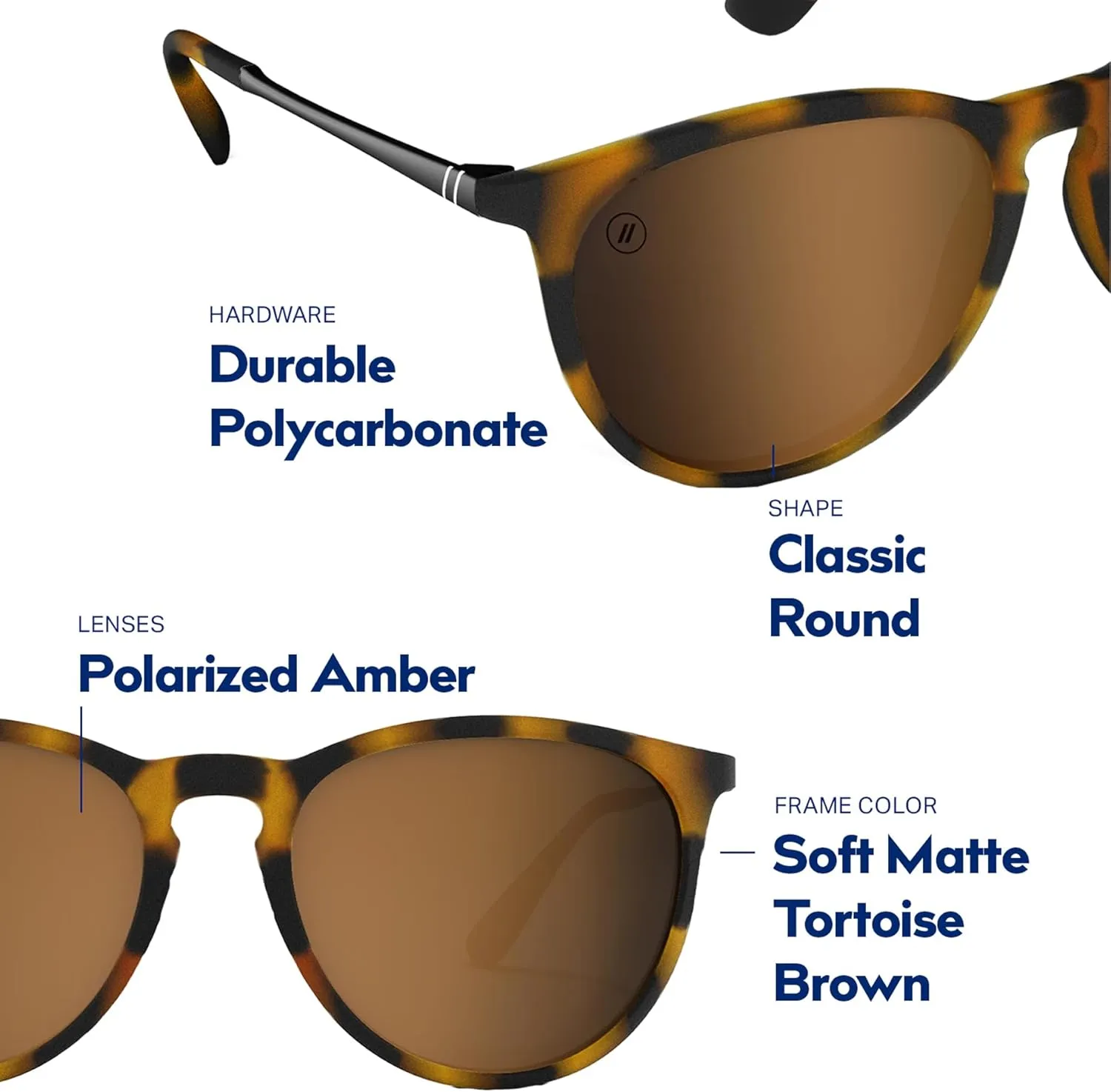 Blenders Eyewear North Park – Polarized Sunglasses – Classic Shape, Mixed Metal Frame – 100% UV Protection – For Men & Women