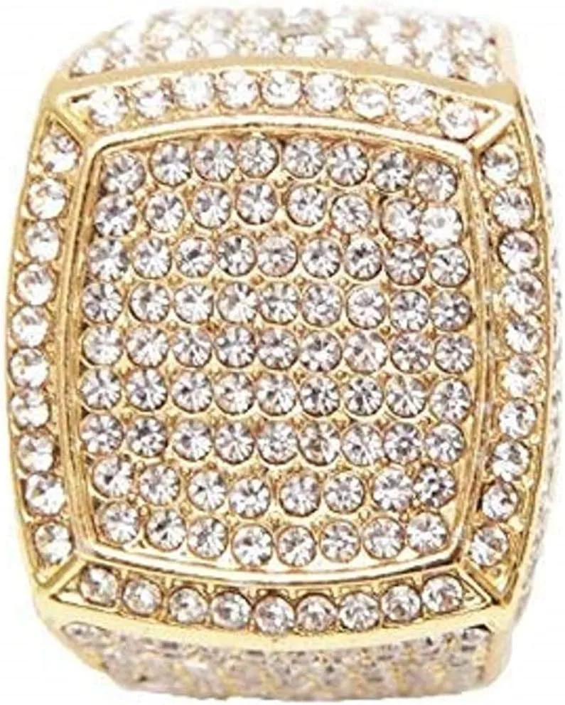 Bling-ed Out It's Lit! Hip Hop Watch & Jewerly Set w/Cuban Chain Bracelet, Kite Bling Earrings & Ring - GJM13
