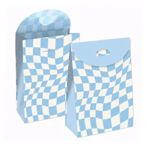 Blue Checkered Goodie Bags - 12 Ct