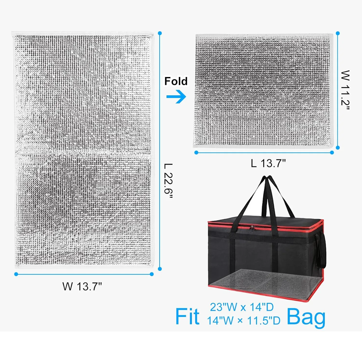 Bodaon Insulated Food Delivery Bag with Removable Hard Bottom, XXX-Large Catering Suppliees Bags for Pizza Uber Eats/Doordash, Cooler Bag, Hot Food Warmer Container, Insulated Grocery Bags (2-Pack)