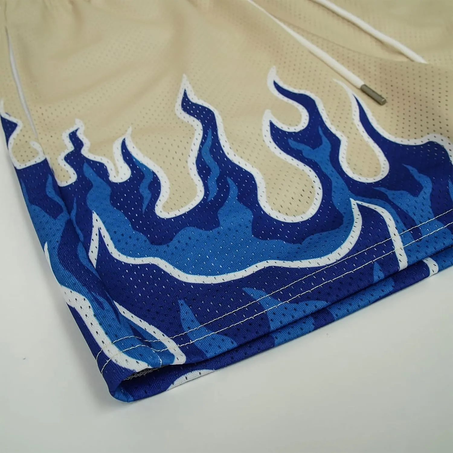 BOOMLEMON Men's Basketball Shorts Casual Workout Athletic Shorts Mesh Flame Graphic Print Running Short Pants