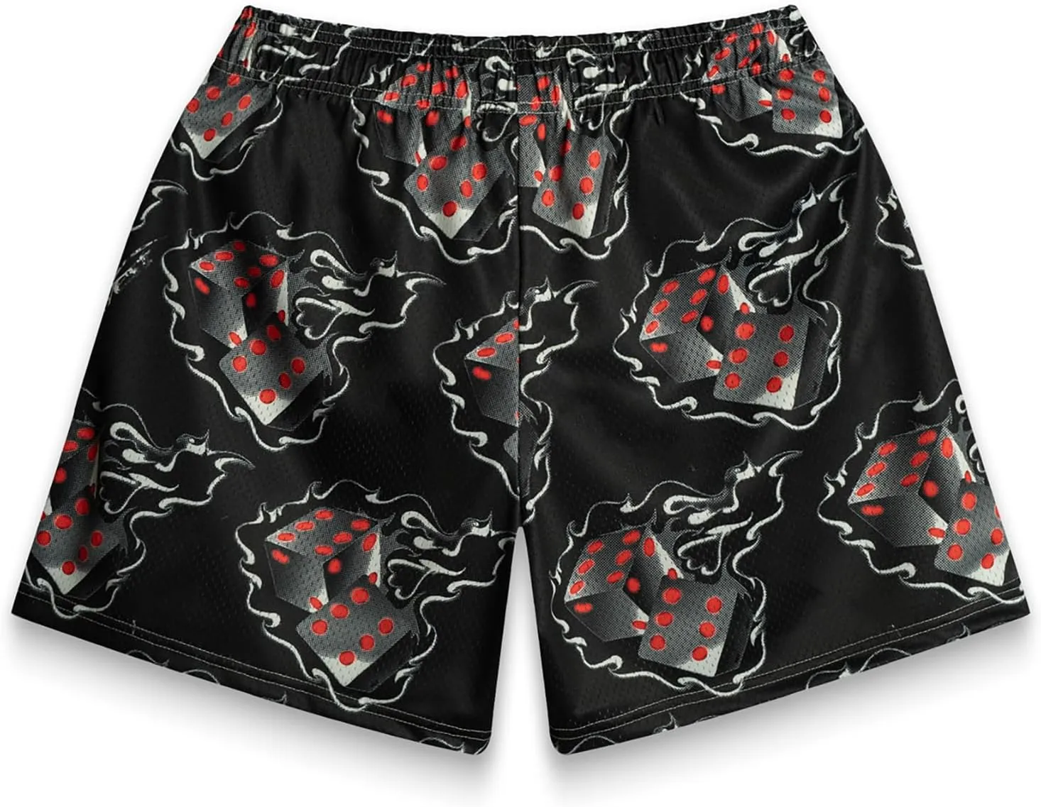 BOOMLEMON Men's Basketball Shorts Casual Workout Athletic Shorts Mesh Flame Graphic Print Running Short Pants