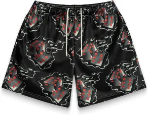 BOOMLEMON Men's Basketball Shorts Casual Workout Athletic Shorts Mesh Flame Graphic Print Running Short Pants