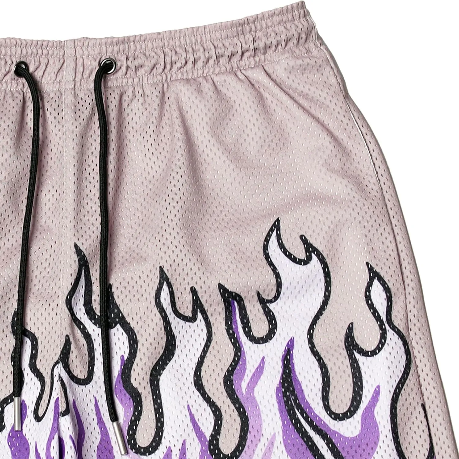 BOOMLEMON Men's Basketball Shorts Casual Workout Athletic Shorts Mesh Flame Graphic Print Running Short Pants